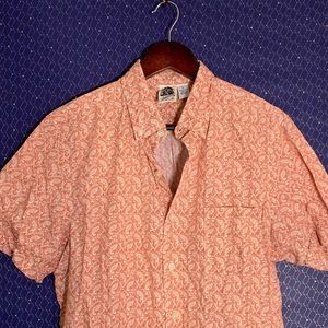 Orange / Cream paisley print button down 🍊